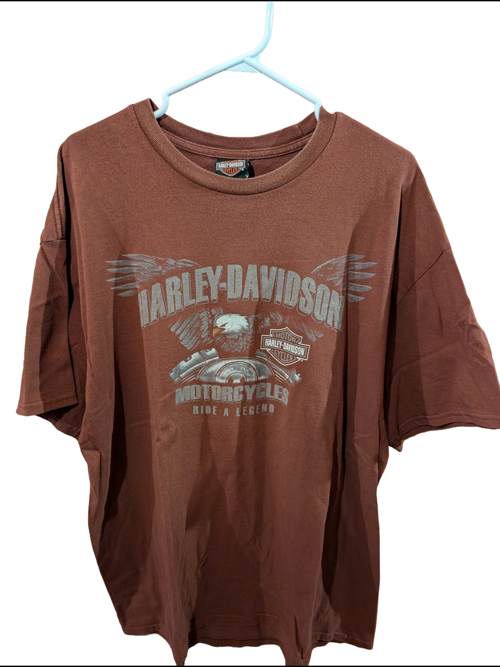 Vintage Harley-Davidson Men's Brown Graphic Logo T-Shirt Naples